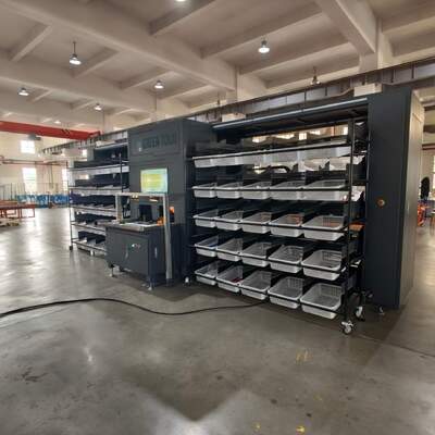 Qualidade 1500 Itens/Hora Sistema de parede de colocação 100 slots recíprocos de camadas múltiplas Atendimento ao carrinho Fábrica