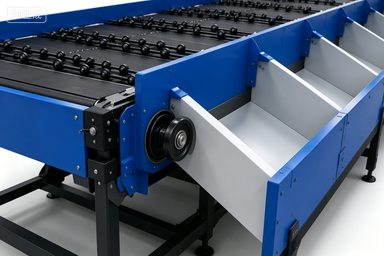Qualità Selezionatore flessibile con ruota girevole per pacchi con deviazione per l'automazione di magazzini e logistica Fabbrica